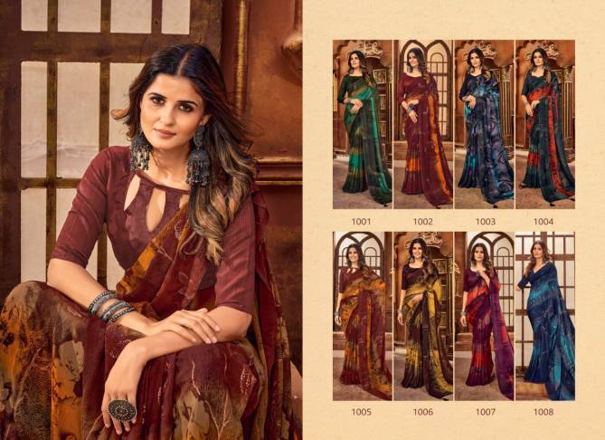 Saroj Magic New Ethnic Wear Printed Georgette Saree Latest Collection